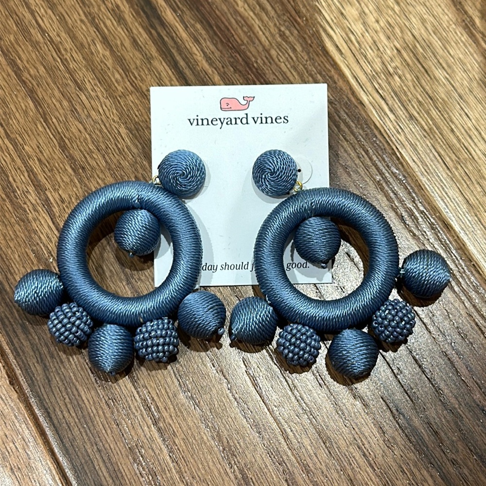 Vineyard Vines Tropical Thread Wrap Post Earrings Calm Waters